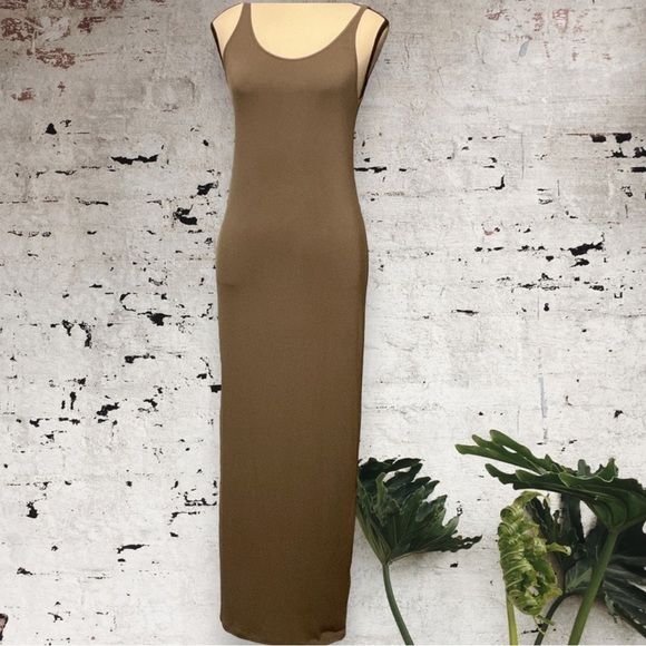 Babaton Dresses & Skirts - BABATON- Freddie dark olive scoop neck maxi tank dress, modal blend size L